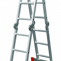Лестница четырехсекционная алюминиевая Кратон 4х4 ст.